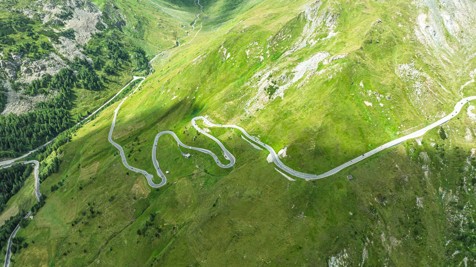 arial view of alps